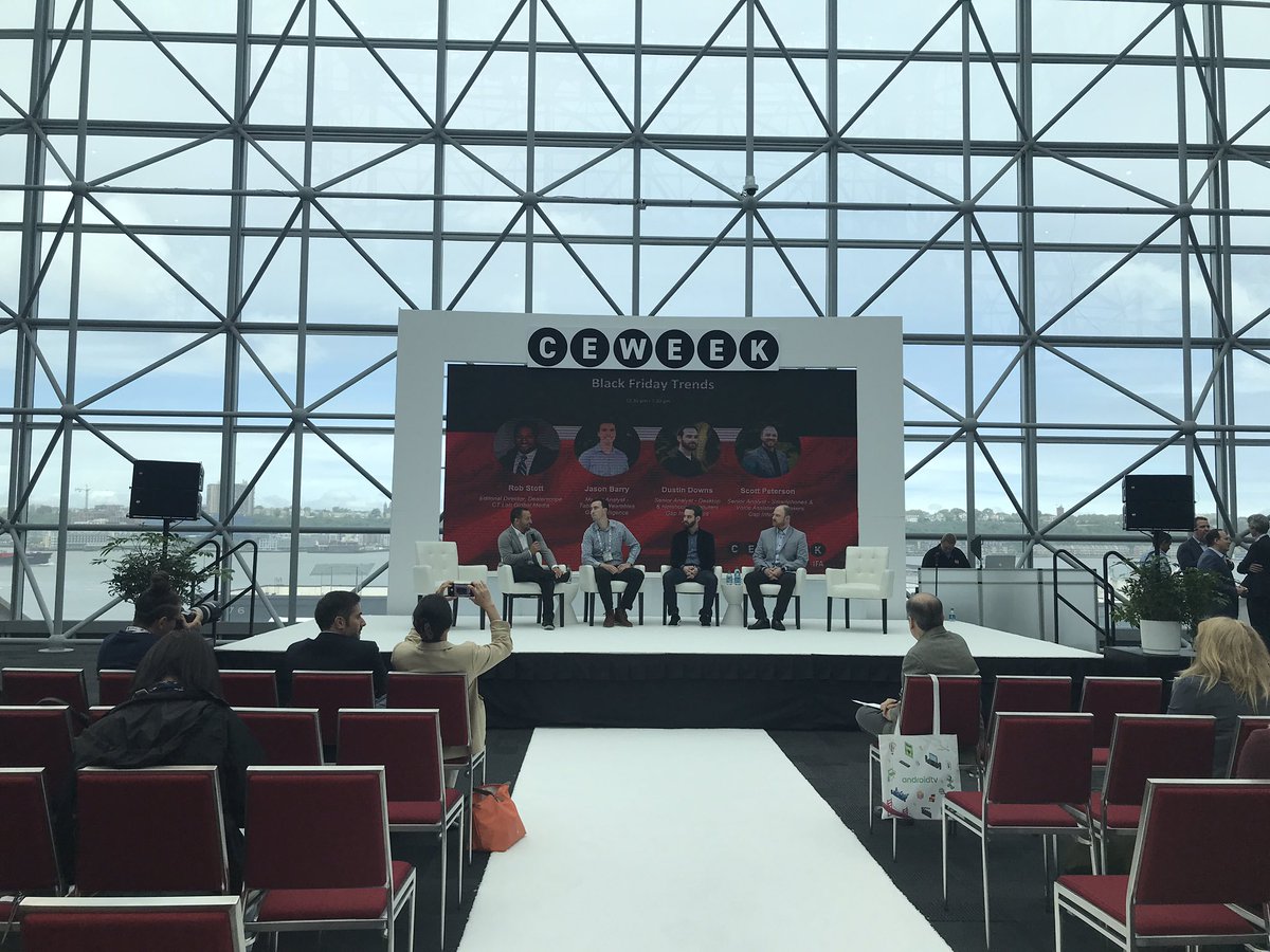 ceweekny's tweet photo. The guys from @gapintelligence are talking about the #BlackFriday trends and deals expected to hit tablets, wearables, desktops, notebooks, smart phones, and voice assistant speakers this holiday season. #CEWeekNY https://t.co/RIbjusrnel