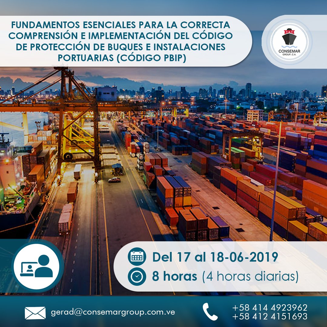 consemargroup1's tweet image. ¡CURSO ON LINE CON INSTRUCTOR EN VIVO! 
Correo: gerad@consemargroup.com
Celular: +584144923962
#ConsemarGroup #GenteDeMar #Capacitación #FormaciónMarítima #Capacitación #ServiciosMarítimos #ProteccionMarítima #SeguridadMarítima #SeguridadPortuaria #DIMAR #CursosPBIP #CódigoPBIP
