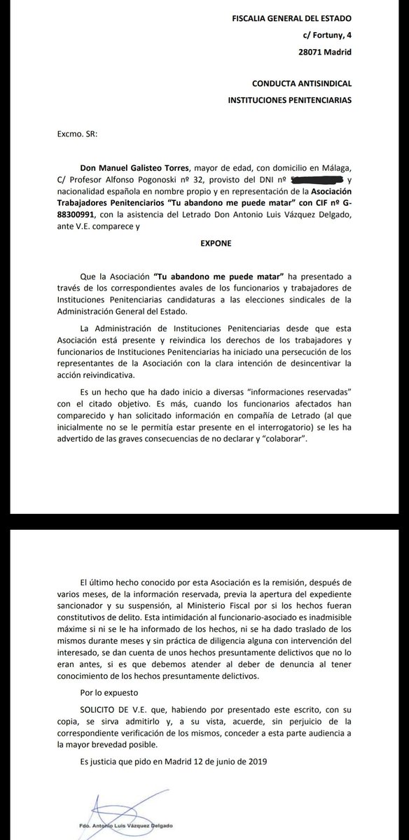 tu_abandono's tweet photo. 📌PRESENTAMOS escritos ante: 
✅@fiscal_es
✅grupos parlamentarios @Congreso_Es 
✅Directores de Centros 🇪🇸

➡️Solicitaremos: RESPONSABILIDADES a la #SGIP de @interiorgob por falta de protocolos, acusaciones FALSAS y COACCIONES contra los trabajador@s de #SOSPRISIONES 
📑📑⤵️ https://t.co/uhG9wFp7wP