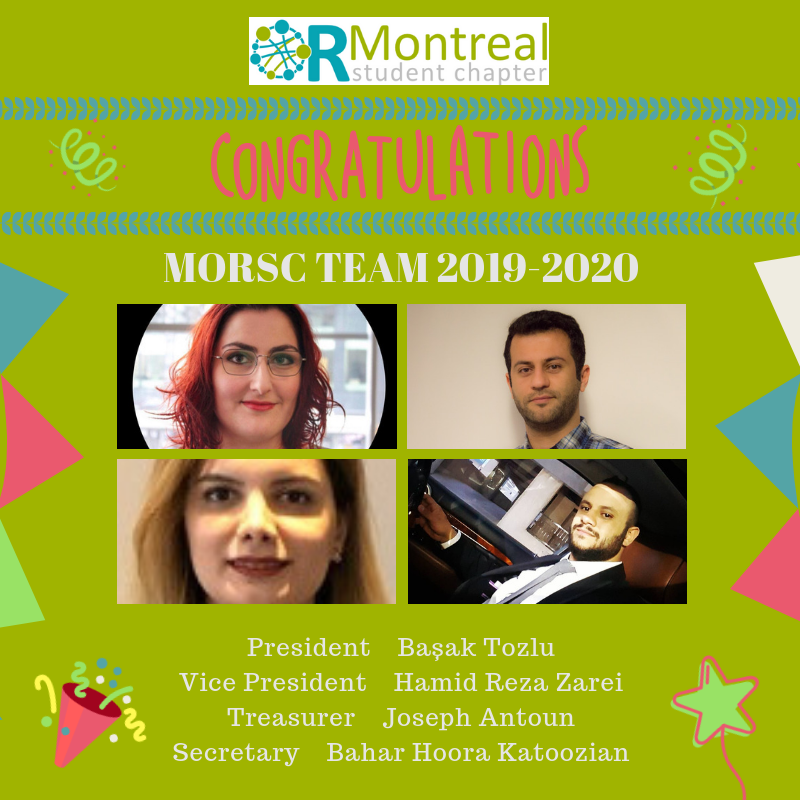 OR_MTLchapter's tweet photo. Results of #Elections2019 are out! Thanks to all members who voted, we are proud to announce #MORSC Team 2019-2020!! #INFORMS #ORMS #Montreal https://t.co/Ub1Hw4F9cG