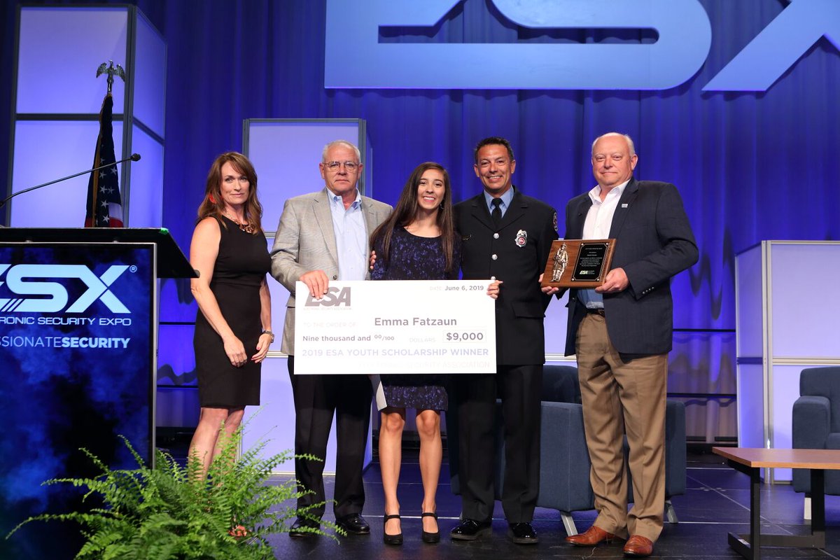 2019 Youth Scholarship Winner Emma Fatzaun was awarded $9,000 during the closing keynote of the Electronic Security Expo. Congrats Emma!