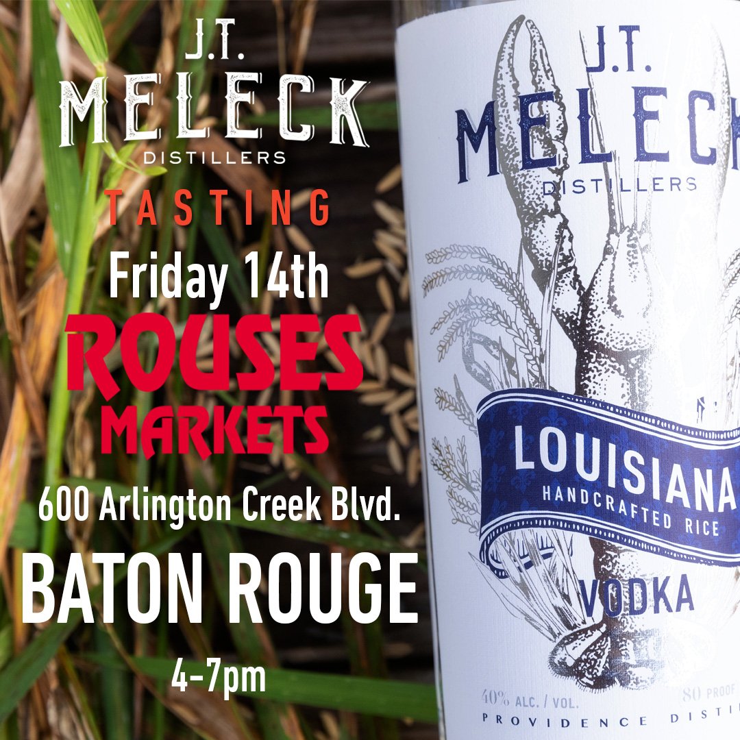 JtMeleck's tweet photo. @RousesMarkets supports regional food systems by buying from local farmers, fishermen, manufacturers and vendors. This is why @JtMeleck #ricevodka feels so at home there. Promoting our local culinary heritage. #jtmeleck is made right here in Acadia Parish on our farm. #sipdat https://t.co/zZWhysglX9