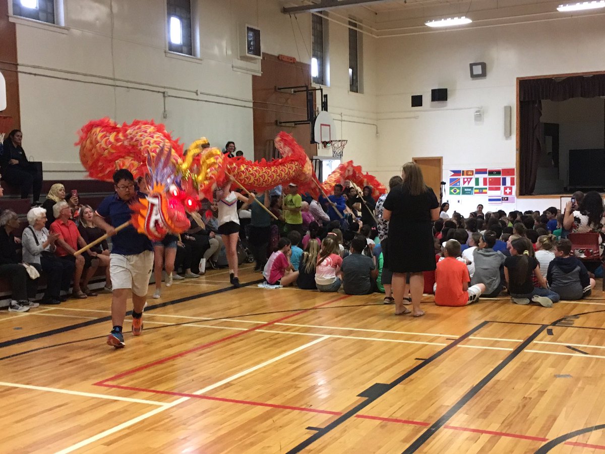 BedfordSouth's tweet photo. Many thanks to Jackie Song, our Gr 6 student, for leading the Dragon in the opening act of the Cultural  day of Westmount Elementary School! @HRCE_NS @WendyMackey #Culture https://t.co/6dsBCNUOxK