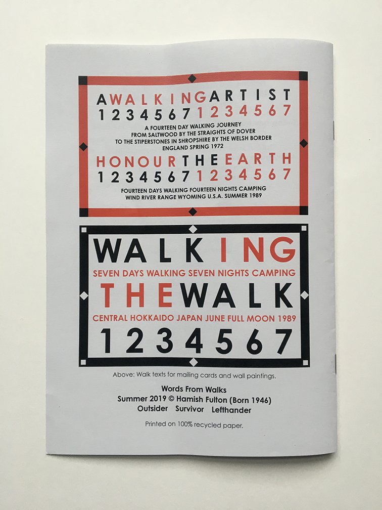Hamish Fulton - Words from Walks. "I am an artist who walks, not a walker who makes art." artatberlin.com/en/exhibition-…