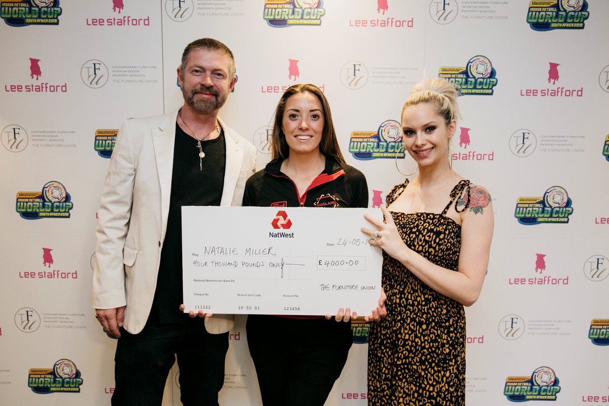 FurnitureUnion's tweet photo. On #ThrowbackThursday, we remember our wonderful #showroomevent where in the presence of friends, colleagues &amp; distinguished guests, we showed off our new settings &amp; presented @natmiller13 with her sponsorship cheque. @EnglandNets #furniture #furnishings #furniturespecialists https://t.co/GrkLt92Kbo