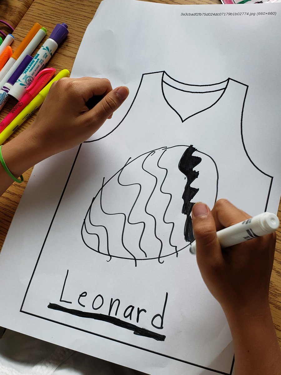 MissNott1's tweet photo. Designing Raptors jerseys and watching highlights! #LetsGoRaptors #futureNBAstars @CRWPS #WeTheNorth https://t.co/cnL7VOxjSe