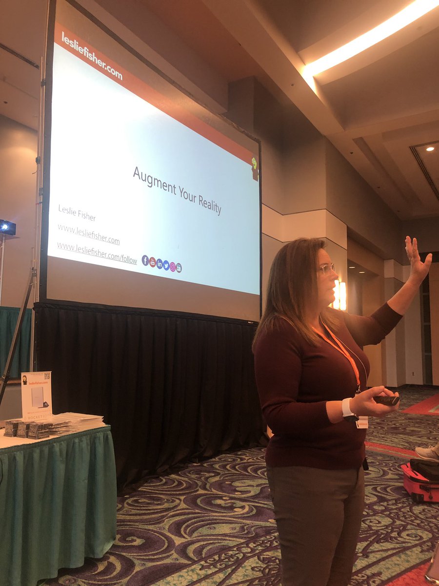 Starting now!  Augmented Reality w/ Leslie Fisher.  West Ballroom #AETC2019