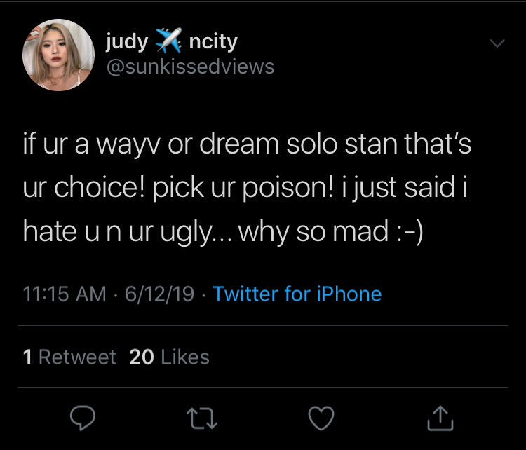 and then she went on to call dreamie stans ped*s like uhhh... also my friends made a good point earlier that she calls herself mrs. jung but she's still a minor so wouldn't that mean jaehyun is a [redacted]  you're being awfully selective joody