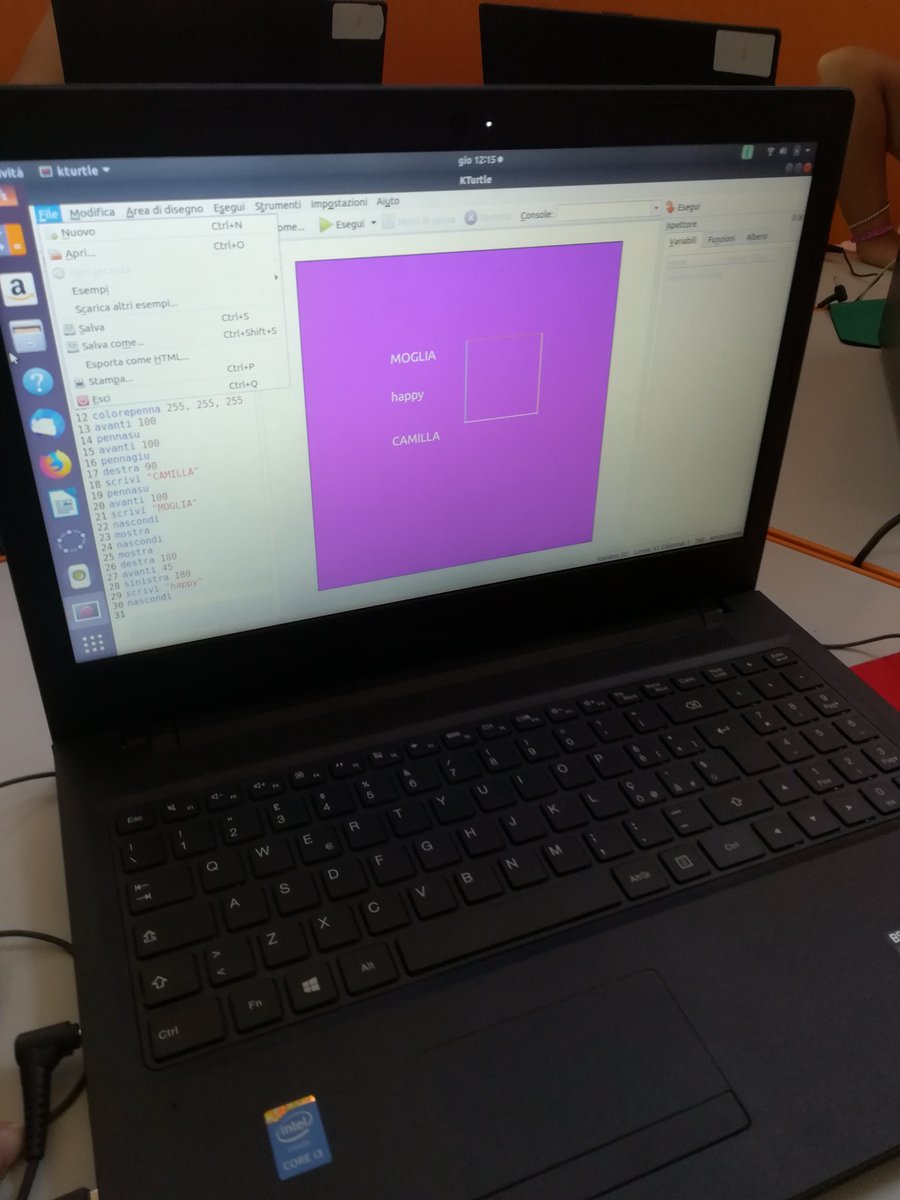 cavagna_giulia's tweet photo. Pon "Star coding" @IC_via_Dante, iniziamo a lavorare con #kturtle e il linguaggio logo. Grande entusiasmo! Grazie a @Gaia_Semino e @Mariag_Giove https://t.co/TzBPBwE5MC