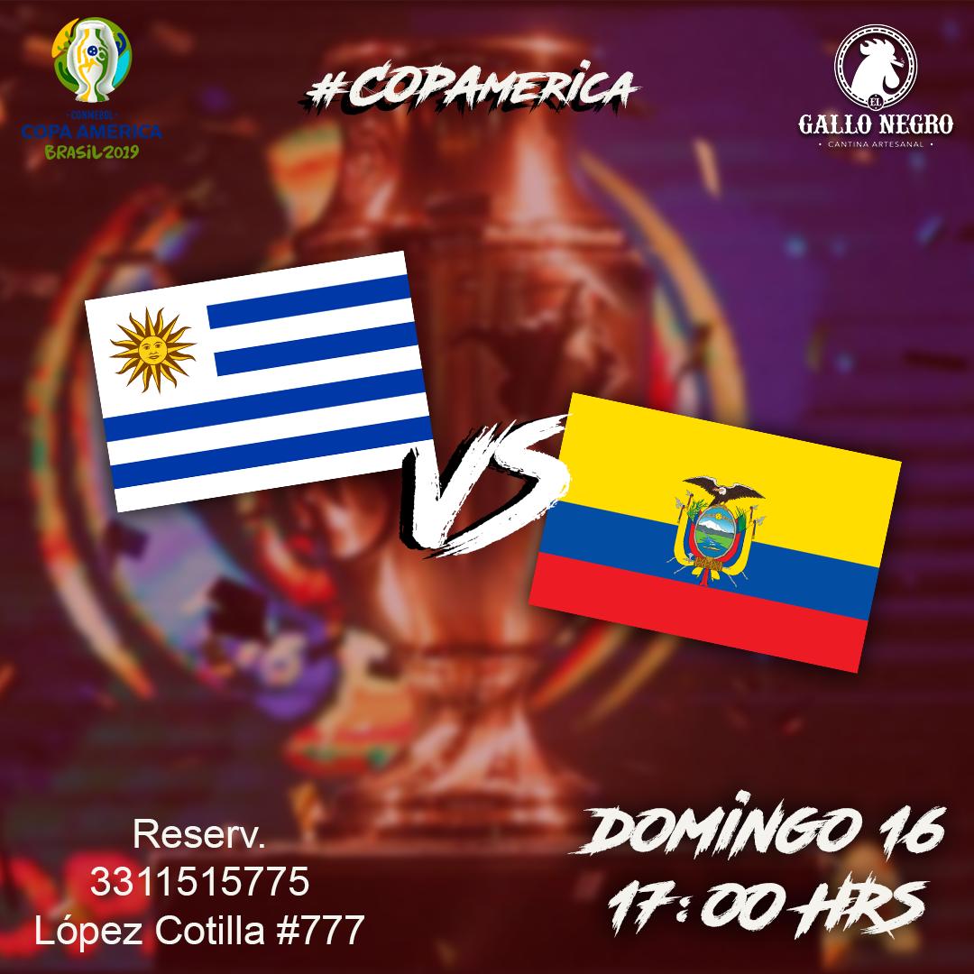 elgallonegrogdl's tweet photo. "No te pierdas la transmisión en vivo de la #CopAmerica que viene con todo.

Domingo 16 #Urugay 🇺🇾 vs #Ecuador 🇨🇴 

📥 ¡Reservaciones vía inbox o WhatsApp📱 33 1242 1477 📍López Cotilla #777" https://t.co/V442VWa7Cj