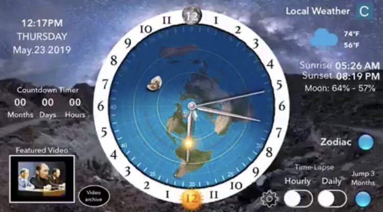 FlatEarthArmy's tweet photo. There is something to this. Where ever the hour hand is, it's noon. All continents. #FlatEarth @thefepodcast https://t.co/0af14JH3lr