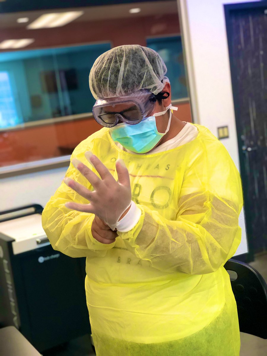 AldineISD's tweet image. Aldine ISD high school students practice putting on personal protective equipment before creating placebo gel capsules during the Be A Health Hero Summer Camp at @BlansonCTEHS. #healthscience #AISDSUMMERCAMP