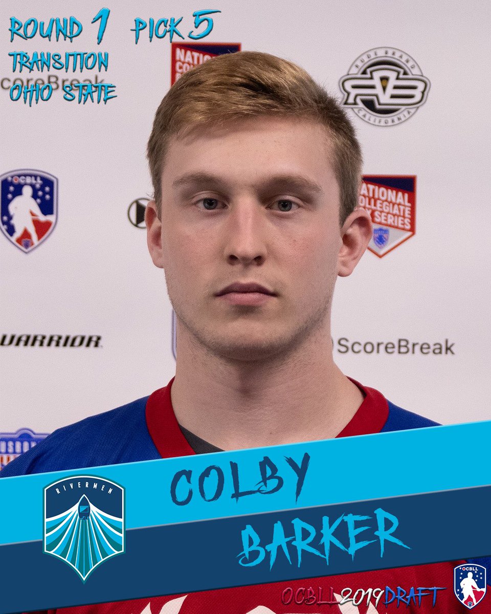 OHCBoxLax's tweet photo. The defending champs are ready to make the first of their back to back picks! With the fifth pick of the OCBLL Draft, the #Rivermen🚤 select @OhioStateMLAX ‘s Colby Barker! #usboxla #ocbll #ocblldraft2019 #SailOn https://t.co/iZuMQUUJ79