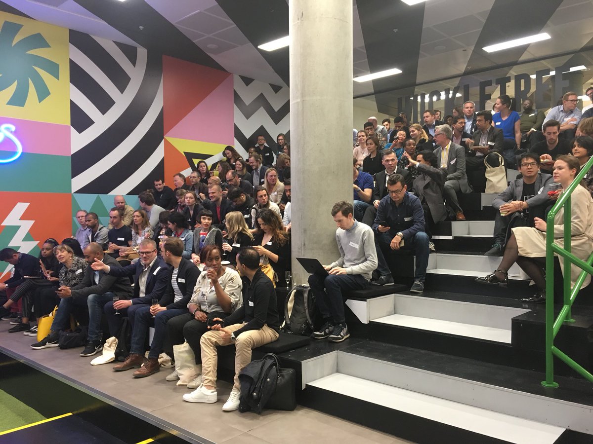 HelloUpstream's tweet photo. It’s a full house as @HelloUpstream’s MD @PremaG kicks off The Future Of Tech #FOT19 this @LDNTechWeek at @huckletree #West @blenheimchalcot #BBCDesignandEngineering @OpenCellLondon @GeneratingG https://t.co/EtEGlesl5z