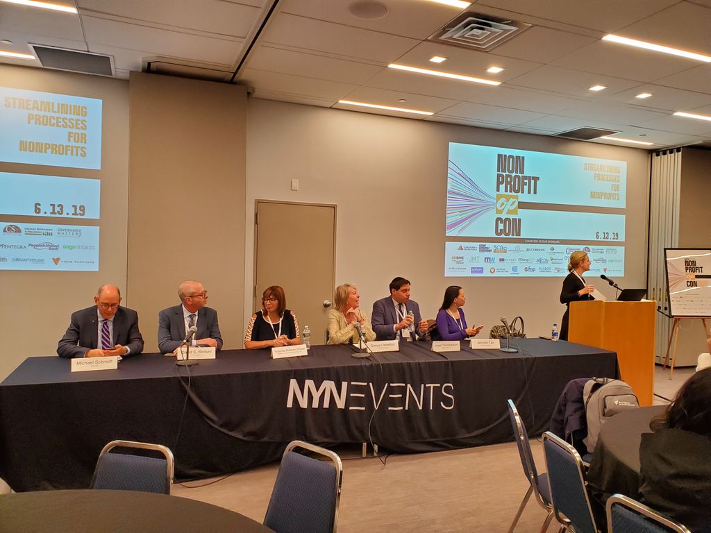 OPTIONS4CL's tweet photo. Options Exec. Director, Yolanda Robano-Gross, presented on a panel today at the @NYN_media #OpCon2019, discussing staffing & hiring best practices in the nonprofit field. "We post our positions internally first... It helps us not only recruit but retain. The two go hand in hand." https://t.co/QaKUwIl5Mk