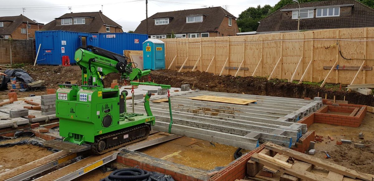 HookaMachine's tweet photo. @HookaMachine had a #SOS call from UK Design & Build in #PottersBar . Urgently needed 30 concrete beams - 6m long and 340kg #safely lifted and shifted to create the block & beam floor. #blockandbeam #planthire #safelifting #pottersbar #hertfordshire #concreteconstruction #beams https://t.co/wecIuAm1ek