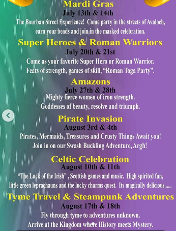 GLMedievalFaire's tweet photo. One more month to go!!! Prepare for Faire with our themed weekends!! https://t.co/yjuPZUDTIH