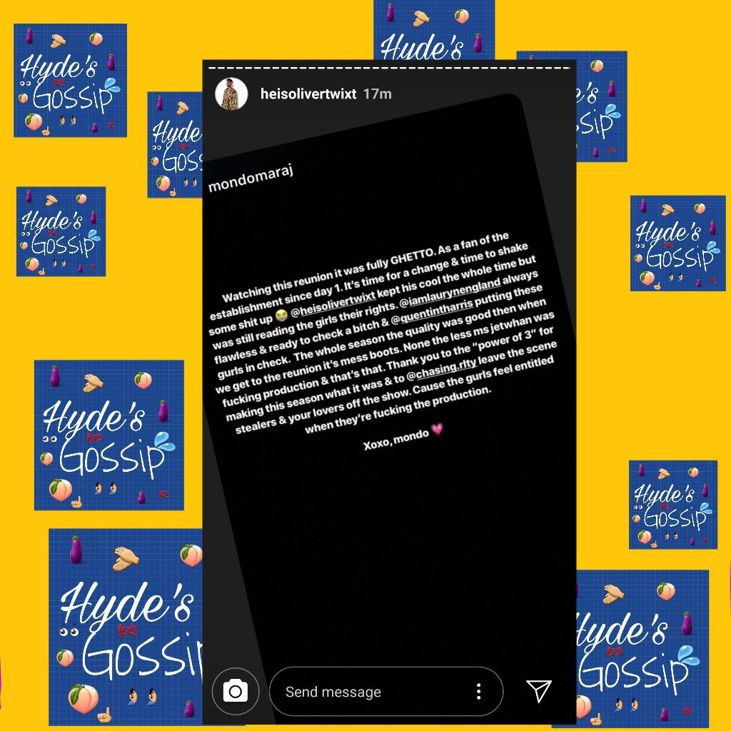 Hydegossip's tweet photo. #OliverTwixt also have something things to get off his chest after the airing of #chasingatlantareunion , that 'Subpost' tho👀 
#Hydegossip #chasingatlanta #ChasingRLTY https://t.co/auFfHxKmEn