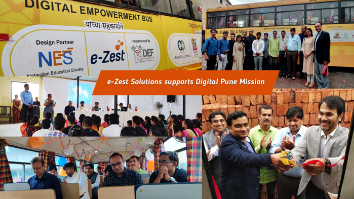 ezest's tweet image. e-Zest supports Digital Pune Mission and a digital empowerment bus in Pune. @PuneCityConnect. Read about the event here - hubs.ly/H0jjP8H0 #CSR #DigitalBus #EducationalInitiative #GoDigital