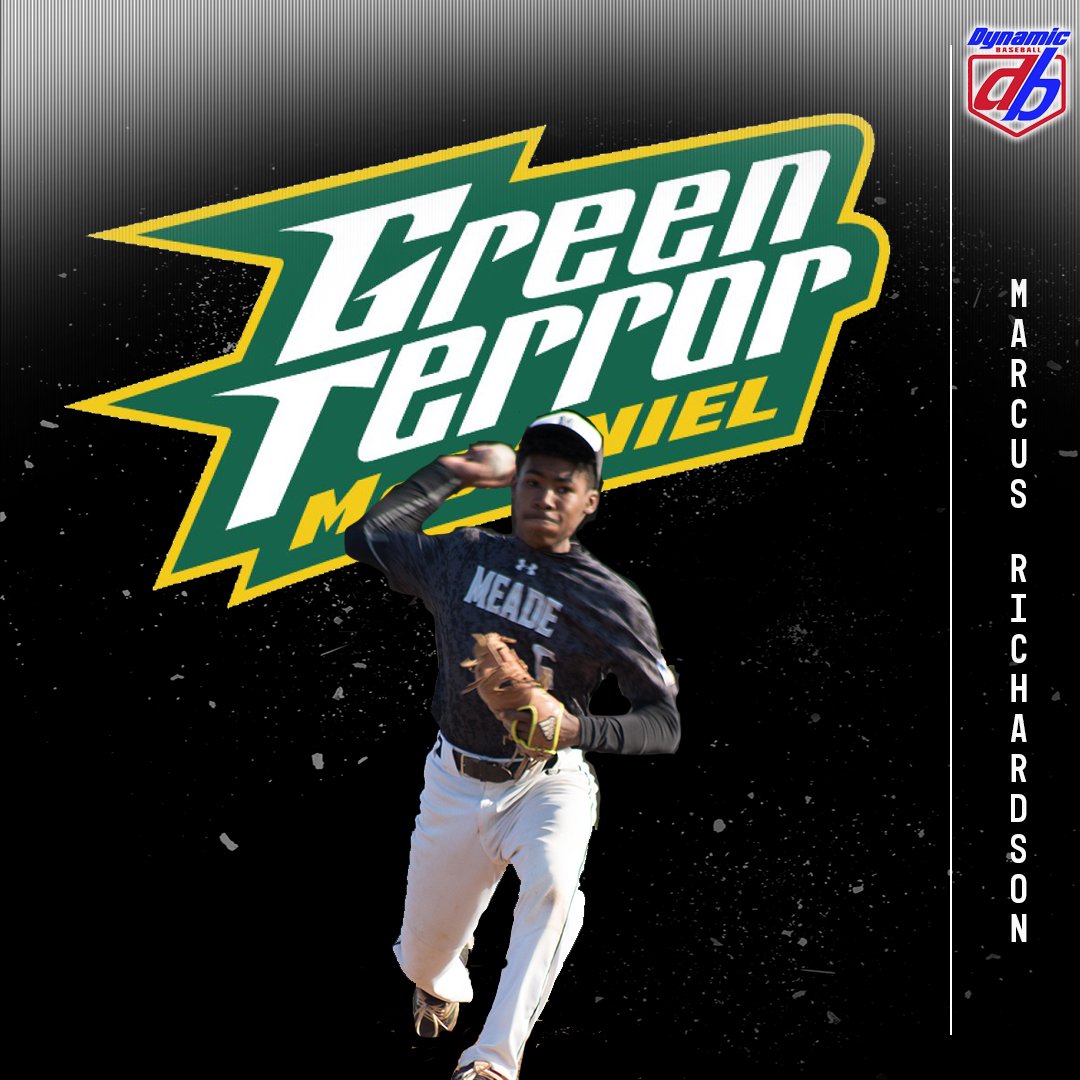 DynamicBaseball's tweet photo. Congrats to @HCYP_Raiders 2020 RHP Marcus Richardson (@marcusth_god) on his recent commitment to @McDBaseball! Looking forward to seeing him play in this years Dynamic Events! #DynamicCommit https://t.co/v6lxubKdti
