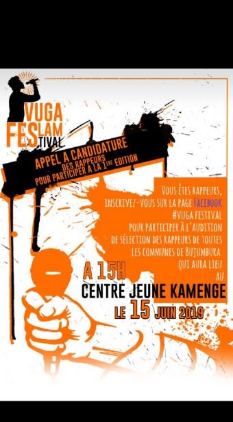 BurundiNet1's tweet photo. #Burundi Le collectif des slameurs JEWE SLAM organise du 03 au 06 juillet 2019 à @MairieBuja  la 1ère édition du festival de #slam  " Festival Vuga". Il est est organisé dans le but de promouvoir le Slam qui est un art oratoire. https://t.co/yig0sWaWbo