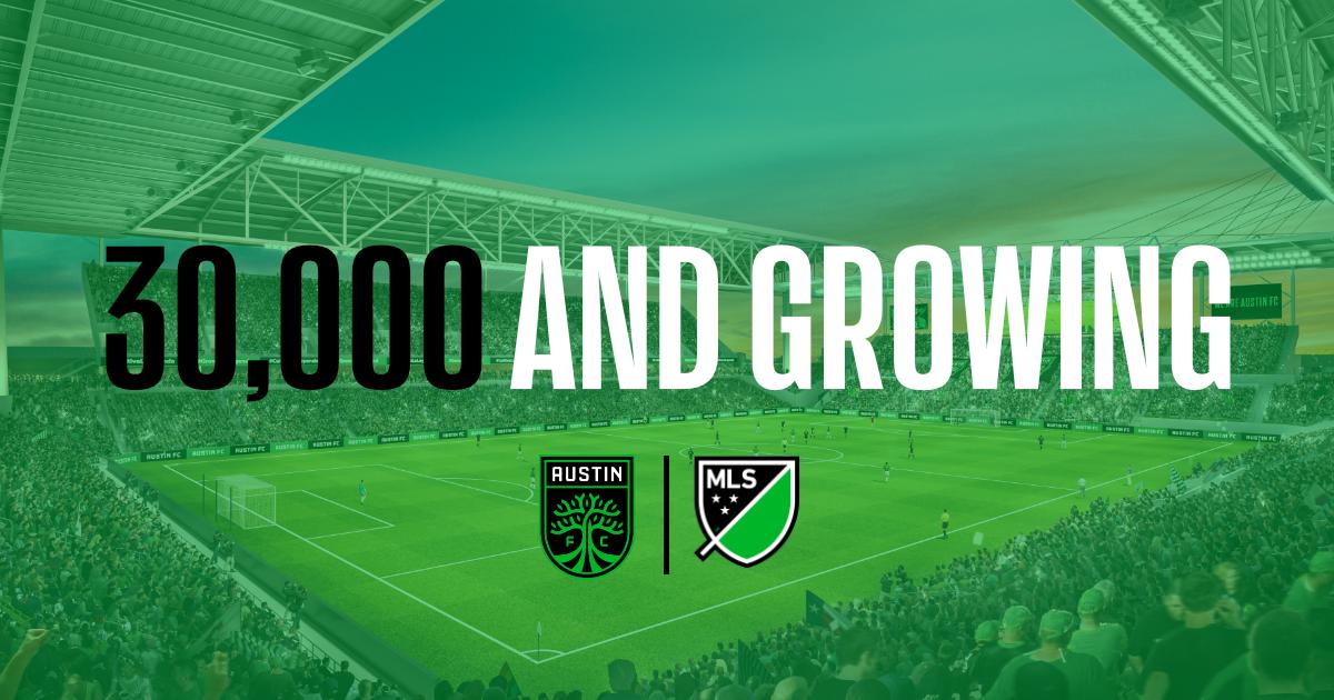 #AustinFC, Austin’s <a href="/MLS/">Major League Soccer</a> club, announced that at 1 p.m. CDT today it has secured deposits totaling over 30,000 seats. #GrowTheLegend Read more: austinfc.com/#news
