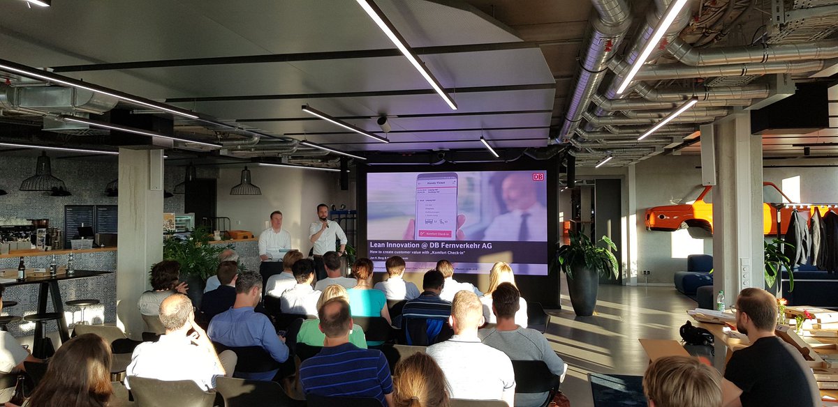 Boris_Danne's tweet photo. Lean Innovation @DB_Bahn -DB Fernverkehr validated hypothesis, prototyped, tested and scaled the Komfort Check-in to 5m check-ins. #leanmunich https://t.co/LYU1OlzXK1