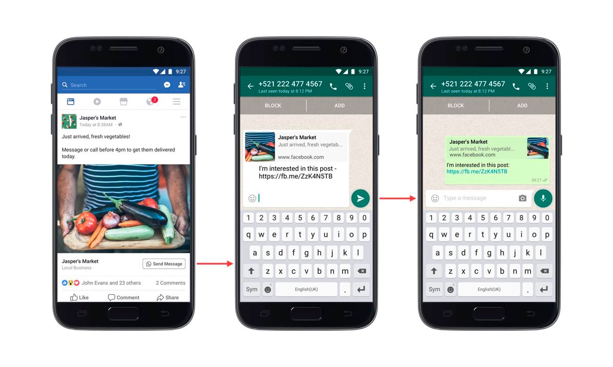 Los anuncios de Facebook ahora pueden vincularse a las cuentas de WhatsApp de las marcas | StarterDaily sttr.in/2IIX0V2