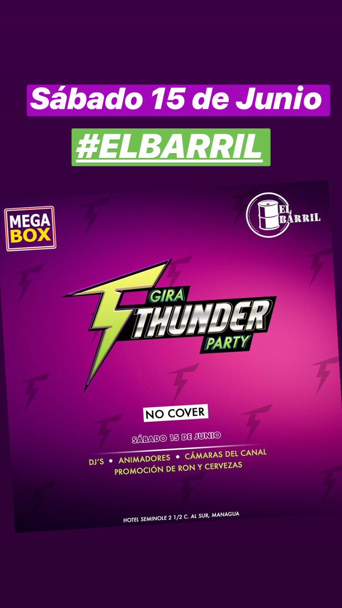 MEGABOXNI's tweet photo. Los esperamos este sabado 15 de junio #ElBarril ven y disfruta de esta gran noche con todo el staff de #MegaBox el Canal de la música, Canal 5 🎉🥳🎶🎵 https://t.co/NZ4mvMRb98