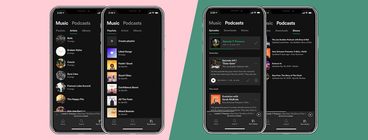 Spotify Redesigns 'Your Library’ with Artists and Album Sections, Liked Songs Playlist, Podcasts, More (via <a href="/hypebot/">hypebot</a>) bit.ly/2F7IKnY