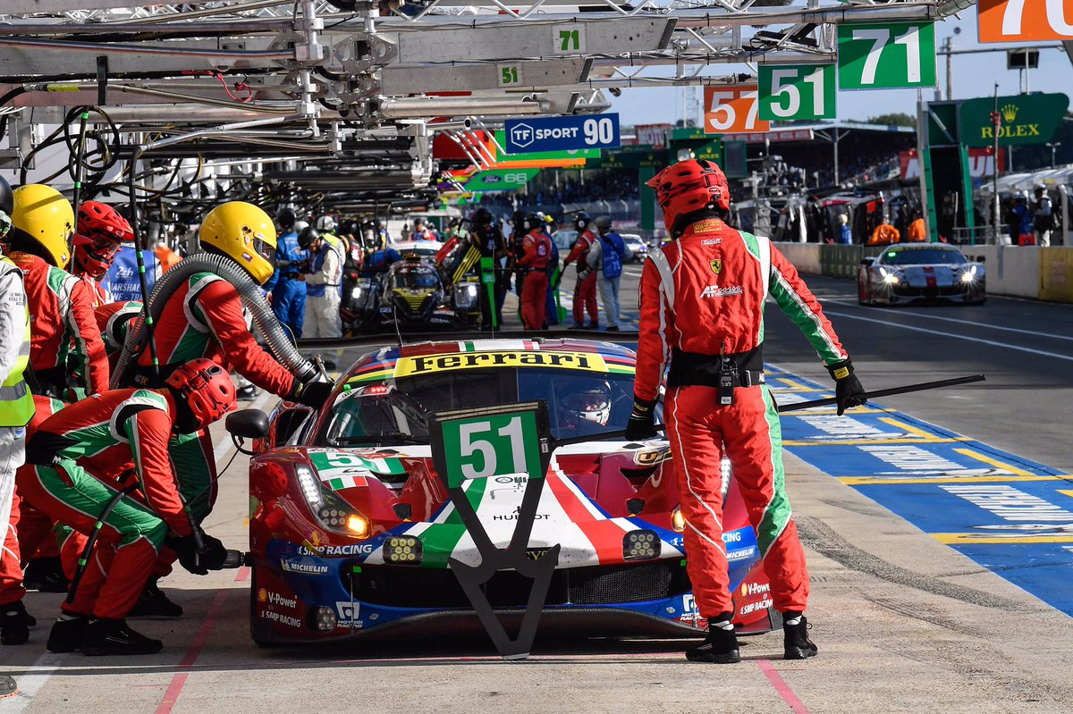 FerrariRaces's tweet photo. .@FIAWEC @24hoursoflemans #IntoTheBigOne #Quali2 30 minutes to go, keep pushing guys! #Ferrari488GTE @AFCorse https://t.co/yXNSwVZ1u3