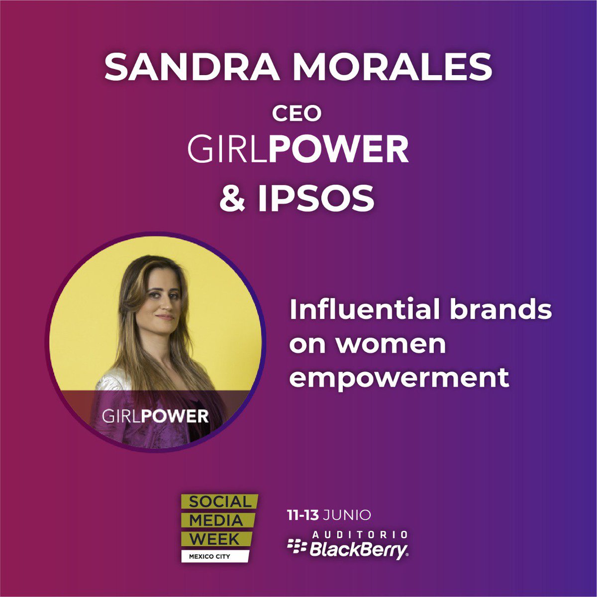 SMWMexico's tweet photo. ¡En el escenario! Sandra Morales, CEO GirlPower &amp; IPSOS @SanmoralesL @soygirlpower #SMWMéxico https://t.co/m2kVpzCnDz