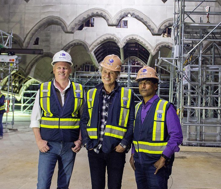 dgtroop's tweet photo. Some behind-the-scenes from the #cbcthenational Behind the Scenes tour of the @masseyhall revitalization.  A great time was had, we did climb much further than intended and both Ian and Jim are welcome back anytime as we work on this 🇨🇦national treasure. https://t.co/wH8GOFCxy9