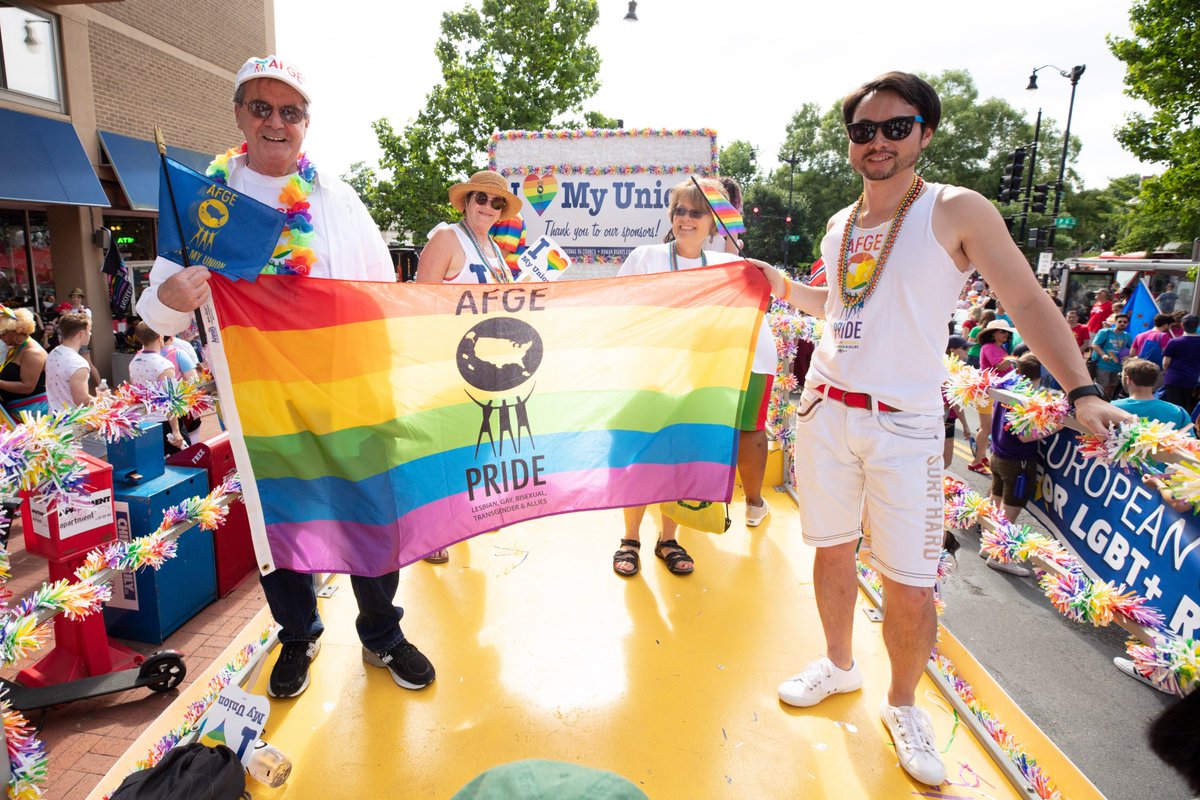 AFGENational's tweet photo. Last weekend, AFGE activists joined together to participate in the @CapitalPrideDC parade and festival.
We're giving a #shhhOUT to the past and present, while committing to “Shout Out” ignorance and hate as we move forward together as allies. #PrideMonth #1u https://t.co/uv0vjZBuY5