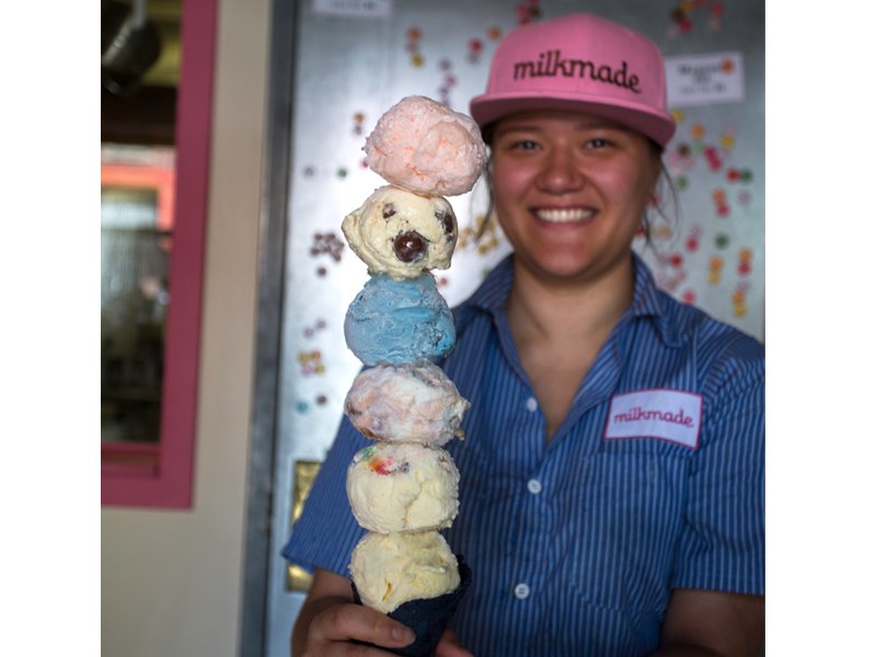 Hanging out having a good time with a sextuple scoop of our June Seasonal ‘Screams.