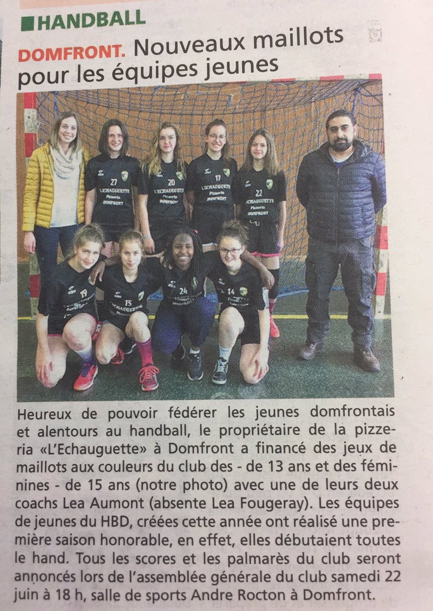 HBDomfront's tweet photo. Merci à L’Echauguette ! @Domfront61 #pizzeria #sponsor @LePublicateur https://t.co/660XhLUrfd