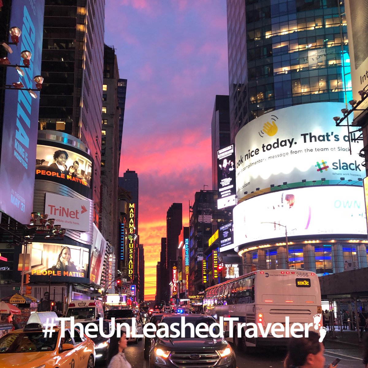 UnLeashedTravlr's tweet photo. Sometimes you get to be at Times Square at the perfect time to capture an incredible sunset... #NYC #TimesSquare #Travel #TravelPhotography #TheUnLeashedTraveler https://t.co/9T3zql3W9M