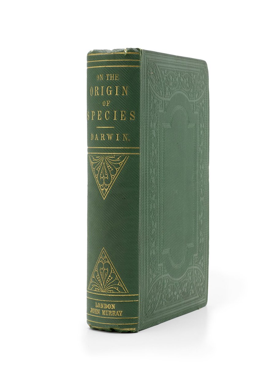 bonhams1793's tweet photo. #SaleUpdate: An uncut, 1st edition, early presentation copy of "the most important single work in science," #CharlesDarwin's "On the Origin of Species" sold for an incredible $500,075 inc. premium in today's Fine #Books & Manuscripts sale in New York https://t.co/sFYQzeZZBG https://t.co/tbaqcU4Svg
