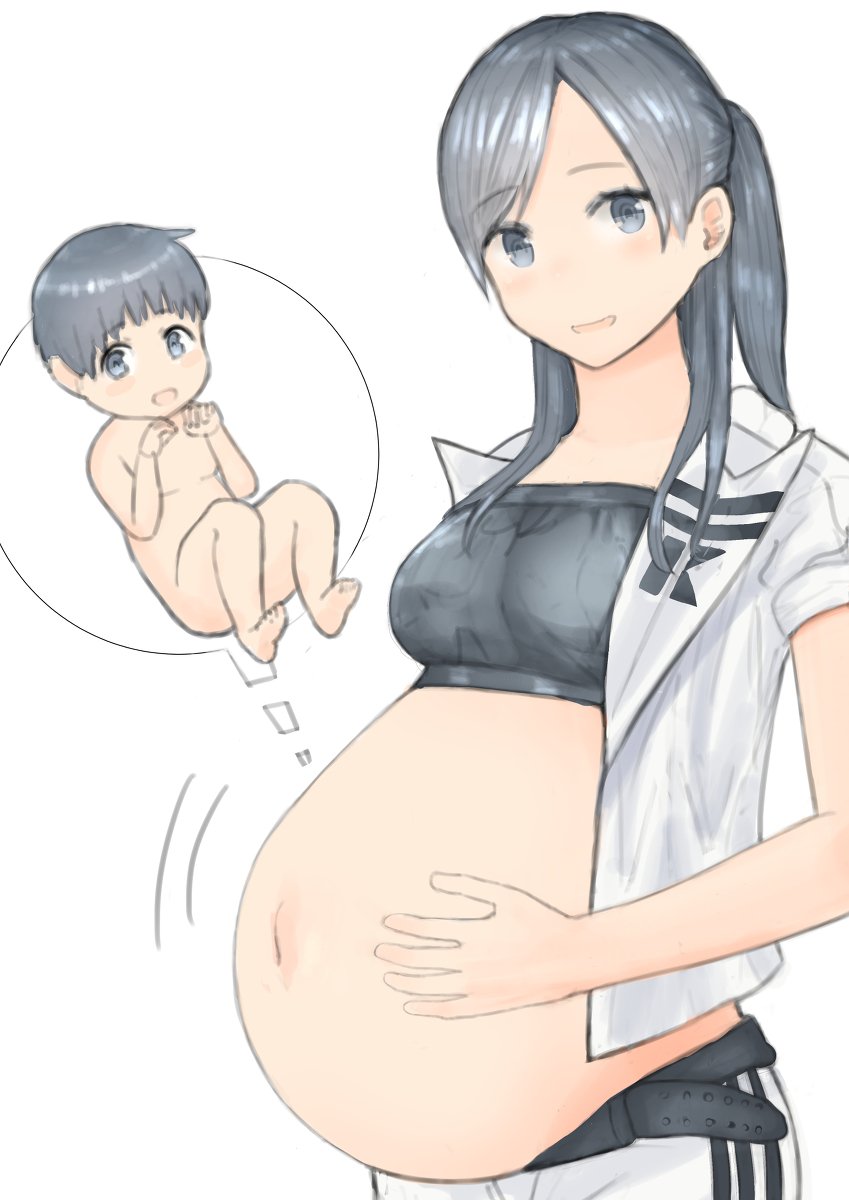 うーーー Twitterissa 妊婦のイラスト 女の子 オリジナル 臨月 T Co O0vwifzlvm
