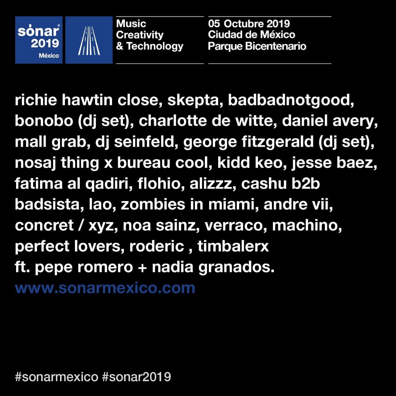 The Sónar México lineup for 2019 