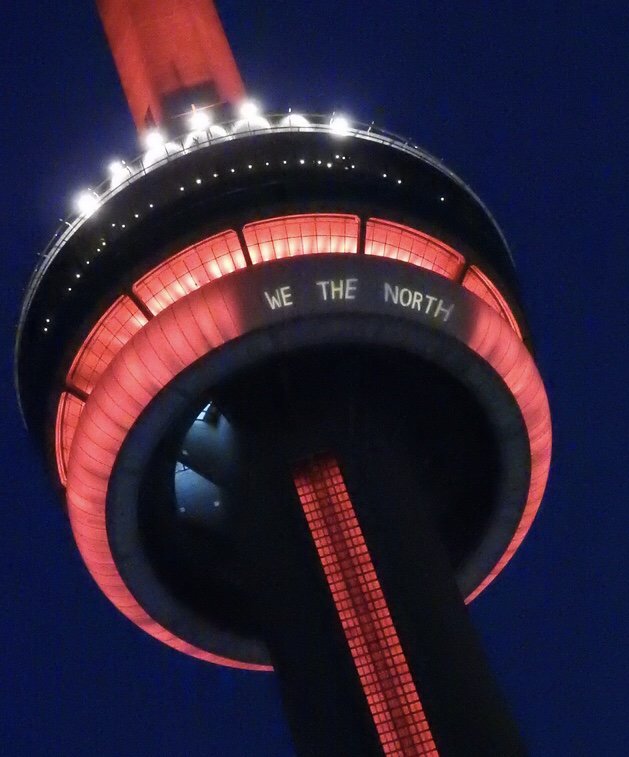 TourCNTower's tweet photo. Tonight our lights will shine red in support of the @Raptors in #Game6 of the #NBAFinals. #WeTheNorth #cntower / Ce soir nous serons illuminés en rouge en soutien aux @Raptors pour le #Match6 des finales de la NBA. #WeTheNorth #tourcn https://t.co/mfTOZeUYrM
