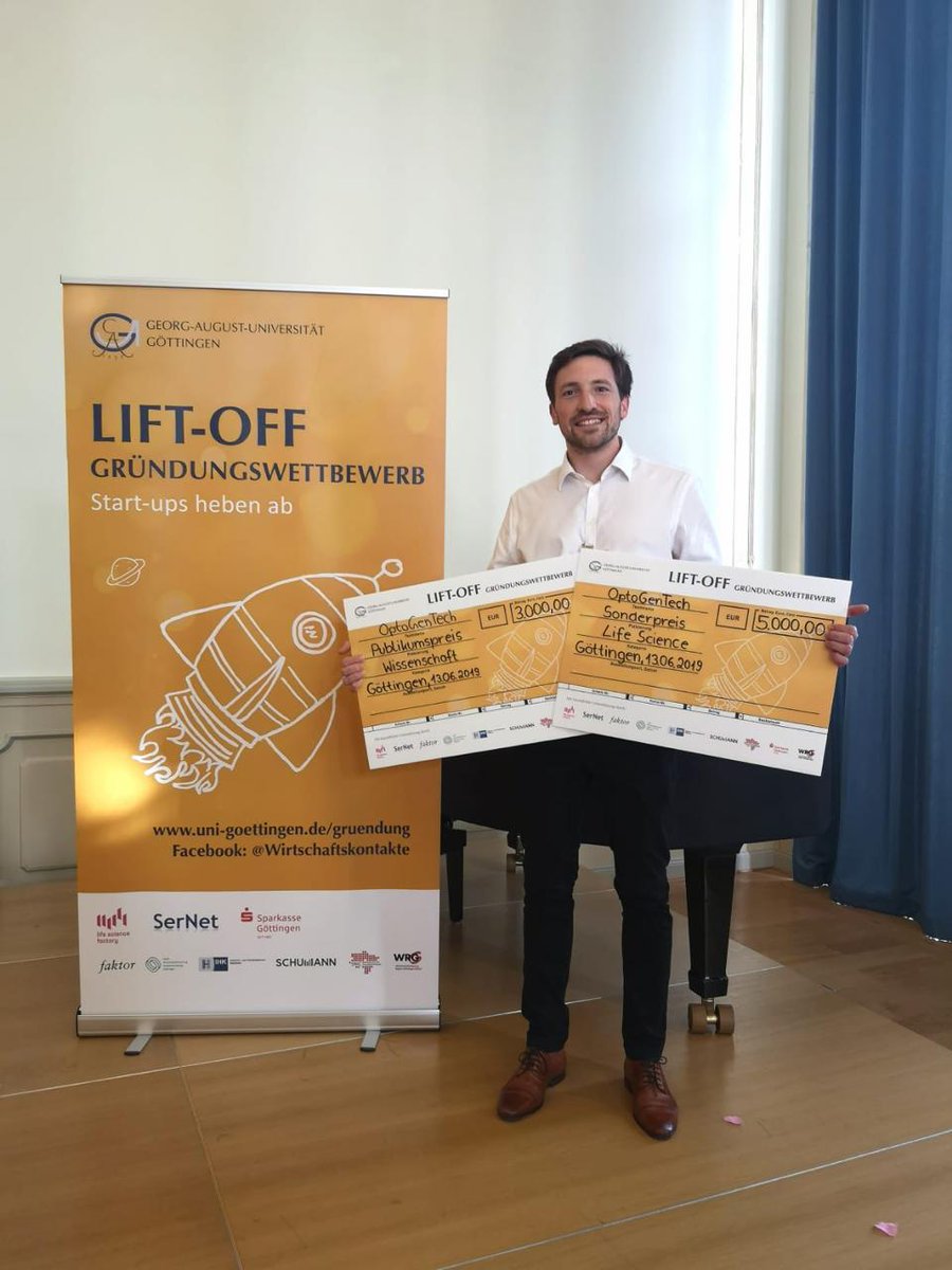 AuditoryNeuros's tweet image. OptoGenTech company wins start-up competition! Congrats from @AuditoryNeuros to the founders Daniel, Christian, Tobias, and Ulrich!