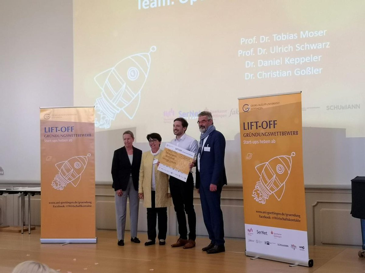 AuditoryNeuros's tweet image. OptoGenTech company wins start-up competition! Congrats from @AuditoryNeuros to the founders Daniel, Christian, Tobias, and Ulrich!