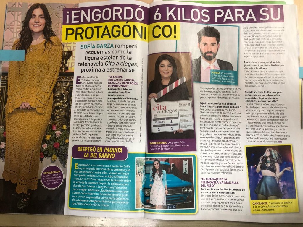 sofiagarzainfo's tweet photo. . @CHOFAgarza en la nueva edición de la revista @TVyNovelasMex!! 
#Lucia @Cita_aciegas https://t.co/NYRMlrE2hY