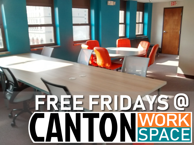 If you haven't been to Canton Work Space before tomorrow is a good day because it Free Friday! Come join us to work, eat lunch, and have a conversation. <a href="/DowntownCanton/">Downtown Canton</a> #canton #coworking