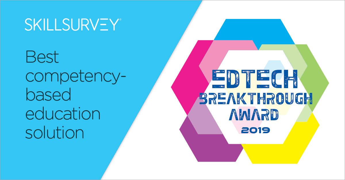 SkillSurvey's tweet photo. We're proud to have The Career Readiness Project named Best Competency-based Education (CBE) Solution by the EdTech Breakthrough Awards #NACECenter #highereducation @EdTech_Awards https://t.co/zrM4tRVGTq https://t.co/pS6TeuMYkQ