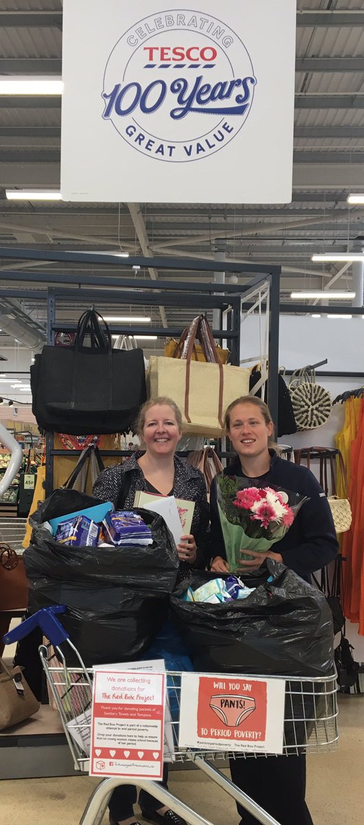 RedboxprojectP1's tweet photo. MASSIVE thank you to everyone who has donated at Tesco Fratton and North Harbour, last collection made today❤️ Big thank you @Tescofratton @Tesco for being so supportive of our project and Gemma, Sue and the Tesco staff for your kindness #freeperiods #Portsmouth #Pompey https://t.co/LpmmB5GNQB