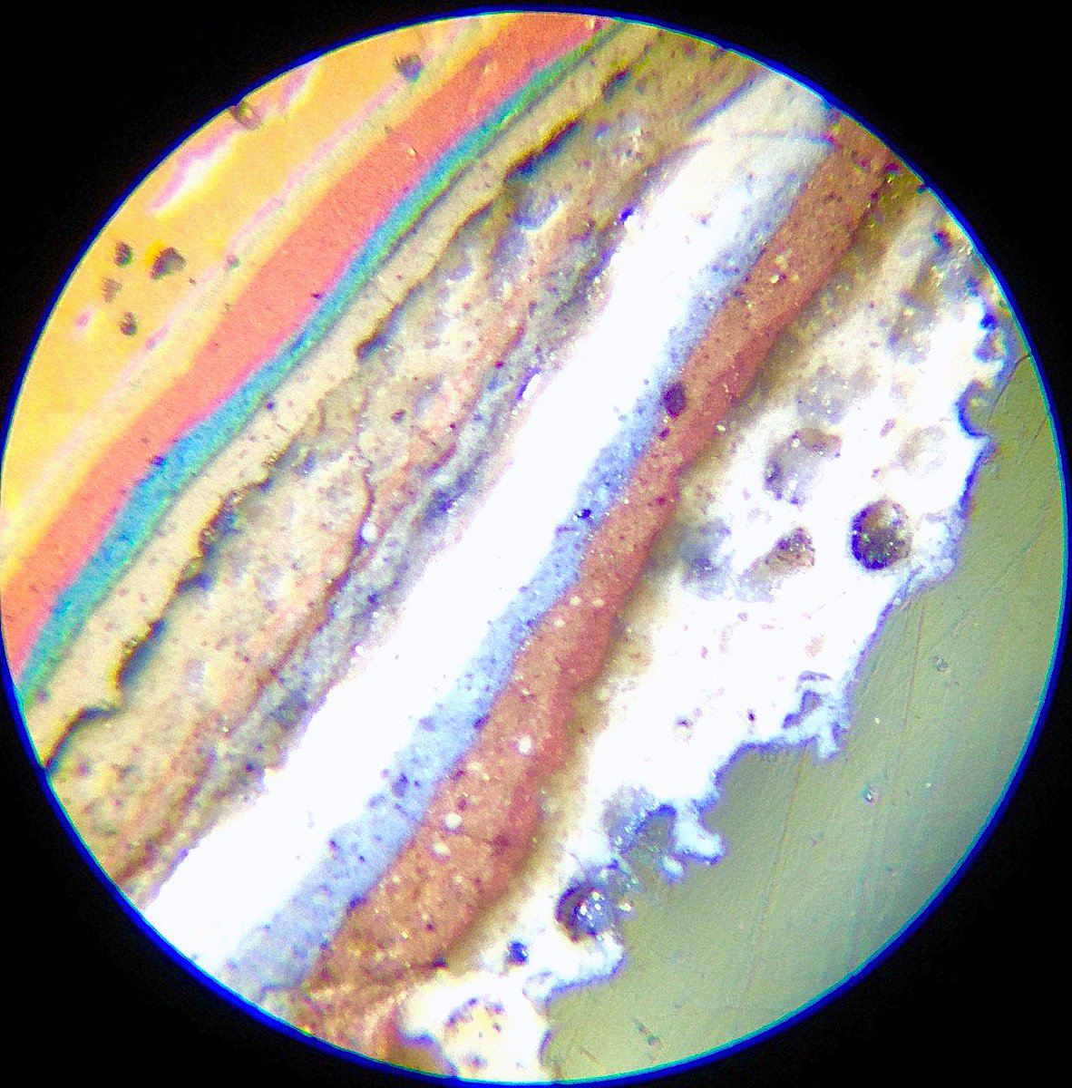 EskdaleR's tweet photo. Saturn? Jupiter? Paint sample?
#APR #microscopy #magnify #paintresearch #paintanalysis https://t.co/gpzHmme8Q2