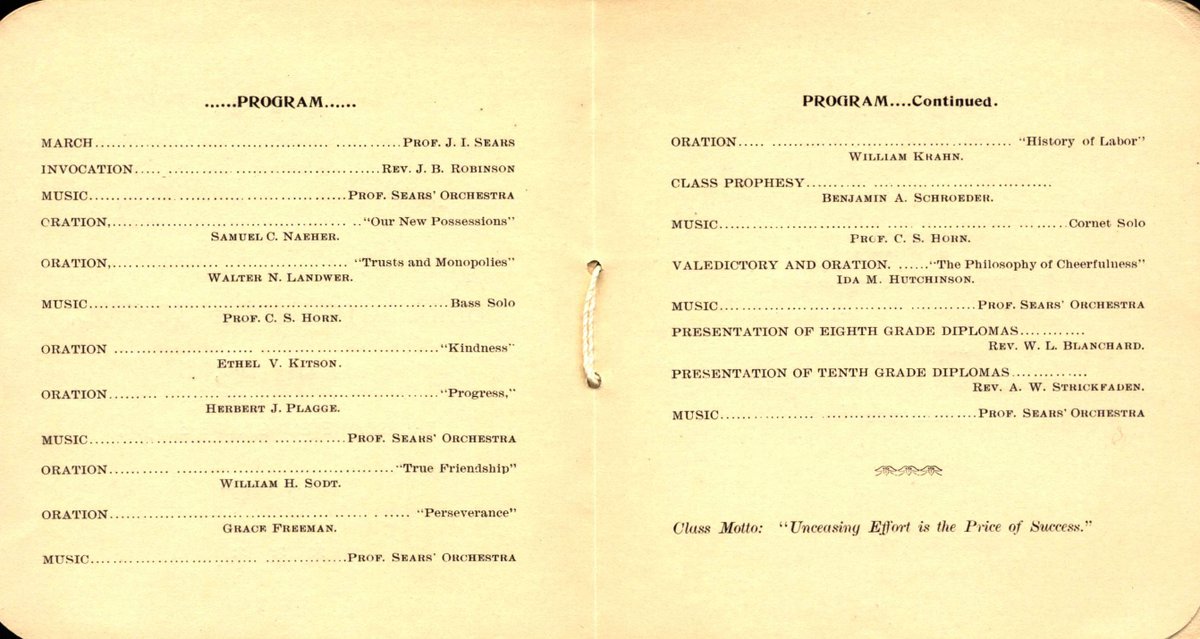 barrington220's tweet photo. Talk about a Throwback Thursday... 

A community member recently found this Barrington High School graduation program from the year 1900!! His late wife's family has been in the Barrington area for many years and he found it as he was going through her old stuff. 

#BSD220 #TBT https://t.co/4I3llqBS45