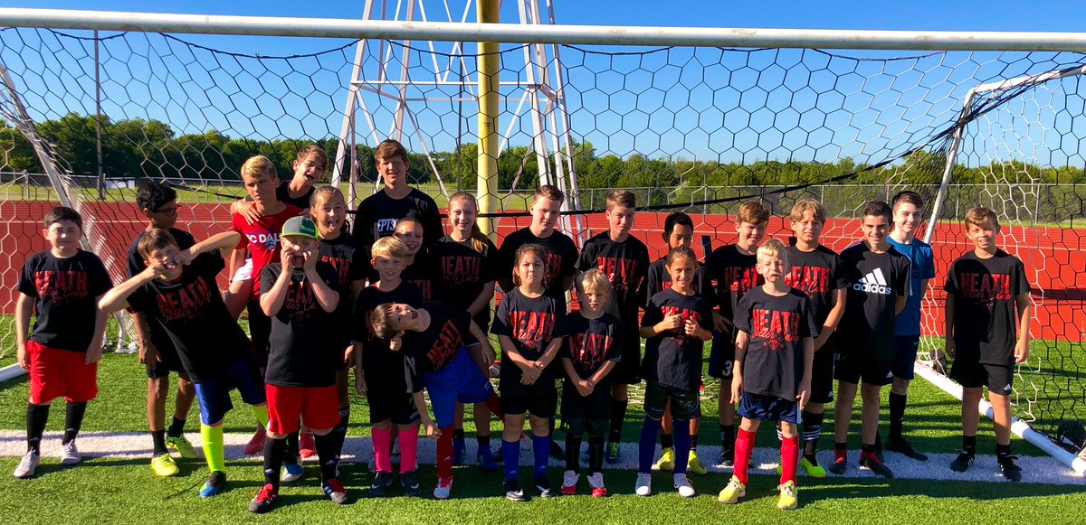 HeathBoysSoccer's tweet photo. It was a great blessing to work with this bunch at Heath Soccer Camp this week. Looking forward to seeing them all become Hawks one day! Thanks to all the kids and parents. We hope you enjoyed it! @RHHSHawks @RISDAthletics #WinTheDay https://t.co/xARw4irKeg